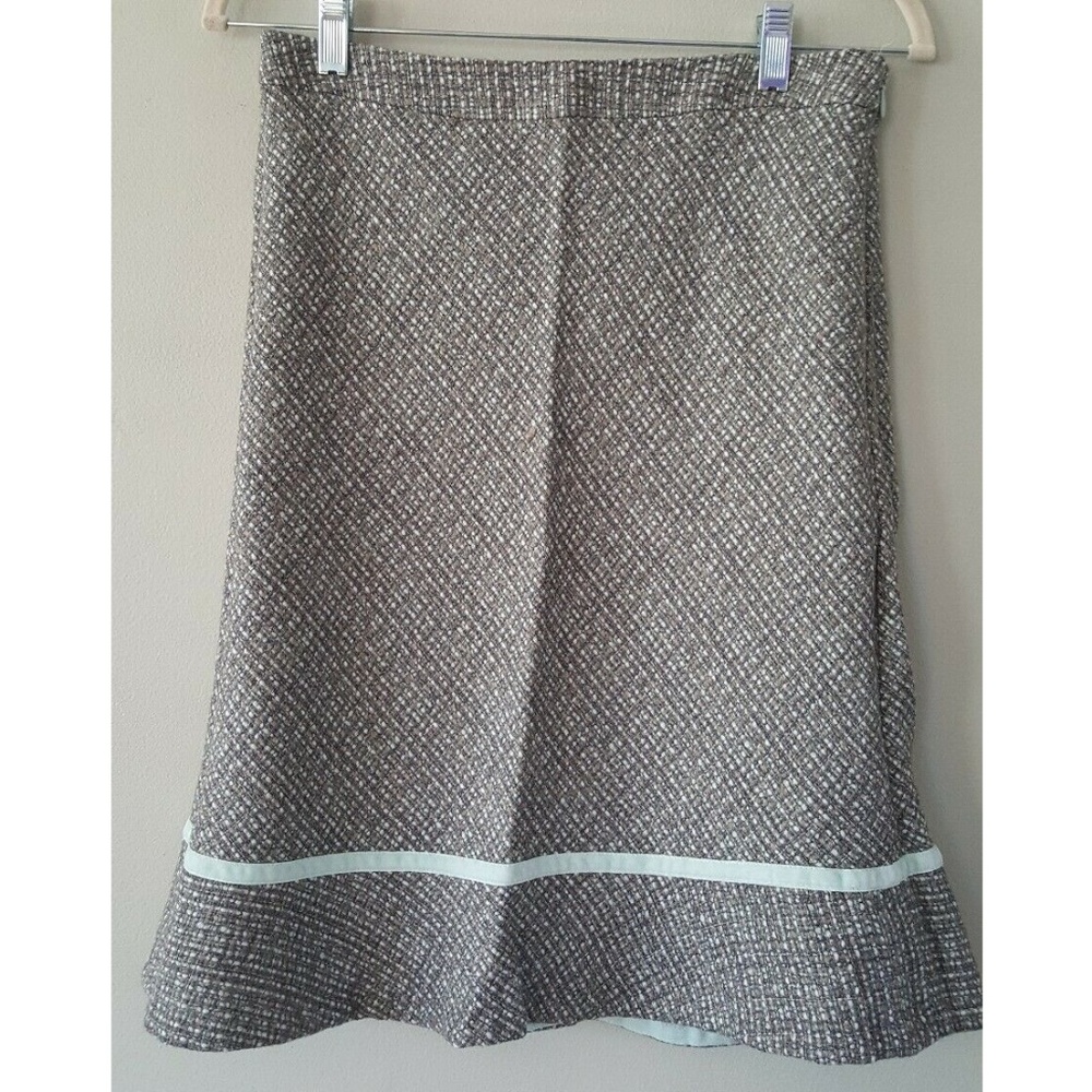GAP Wool Blend Skirt 4 Bell A Line Tweed Ruffle Size 4 Work Business Preppy
